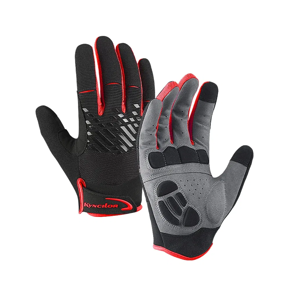 Color: WHITE, Size: XL, Ships From: CHINA - Touch Screen Full Fingers Gel Breathable Sports Cycling Gloves MTB Road Bike Riding Racing Women Men Bicycle Gloves