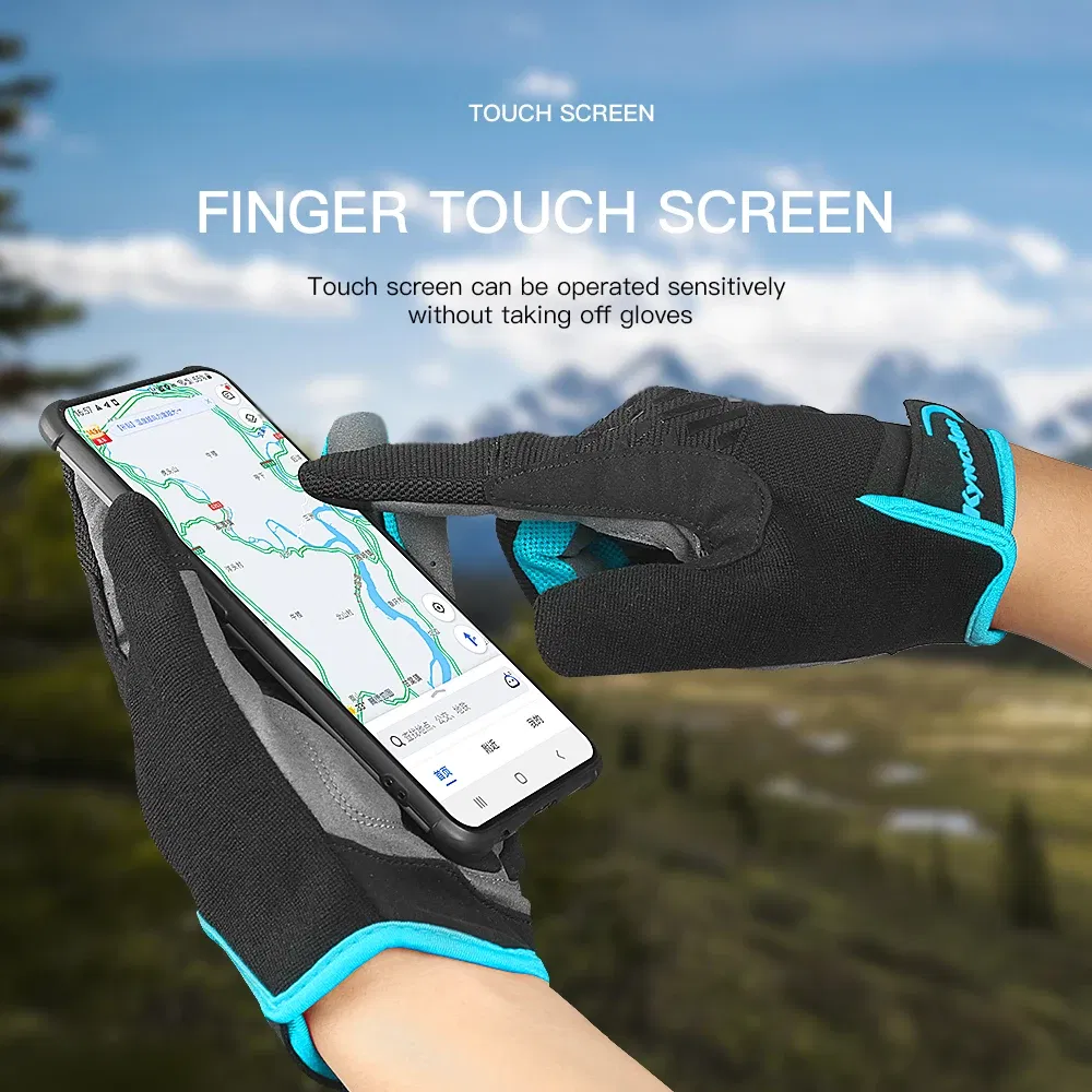 Color: WHITE, Size: XL, Ships From: CHINA - Touch Screen Full Fingers Gel Breathable Sports Cycling Gloves MTB Road Bike Riding Racing Women Men Bicycle Gloves