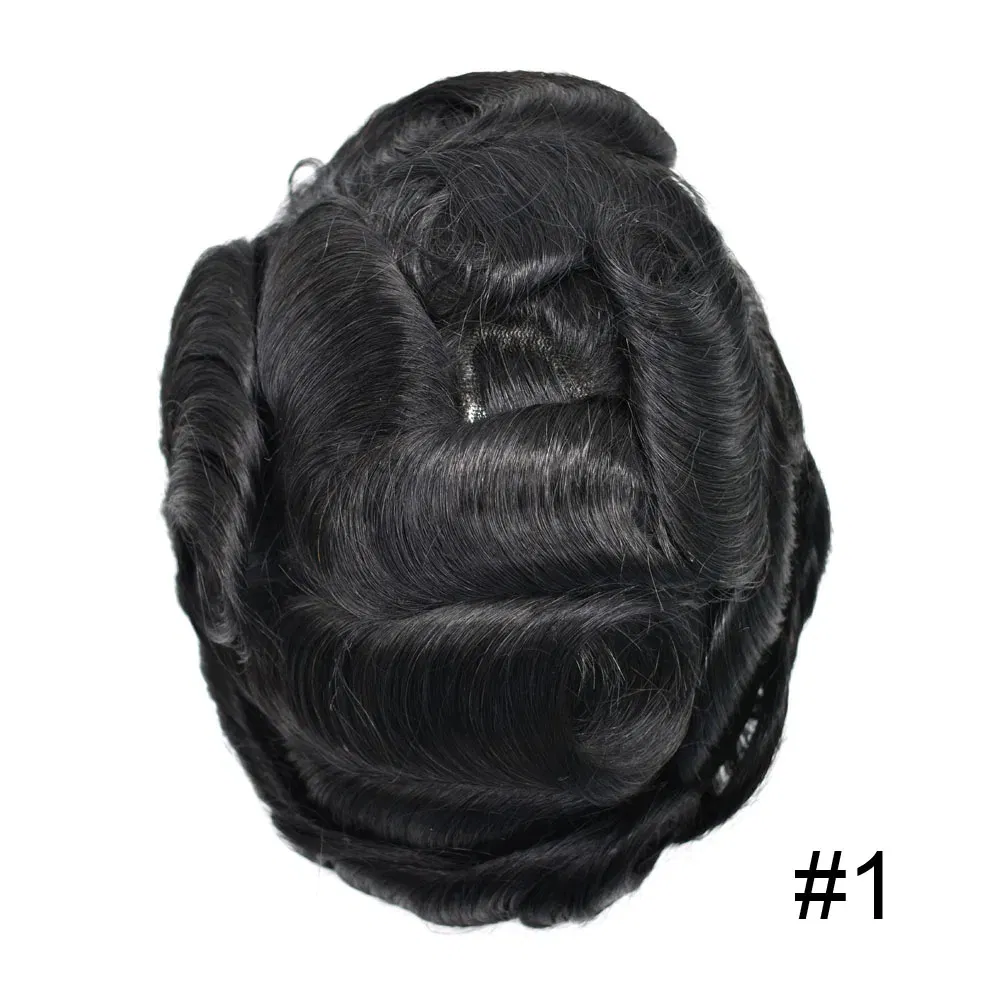 Toupee Color: 1#, Toupee Density: 100%, Length: 6 inches, Ships From: CHINA, Toupee Size: 8x10 - Men Toupee Hair Systems Ultra Thin Skin 0.06MM V-LOOP Capillary Prosthesis Invisible Hairline Real Human HairPieces Hair Units