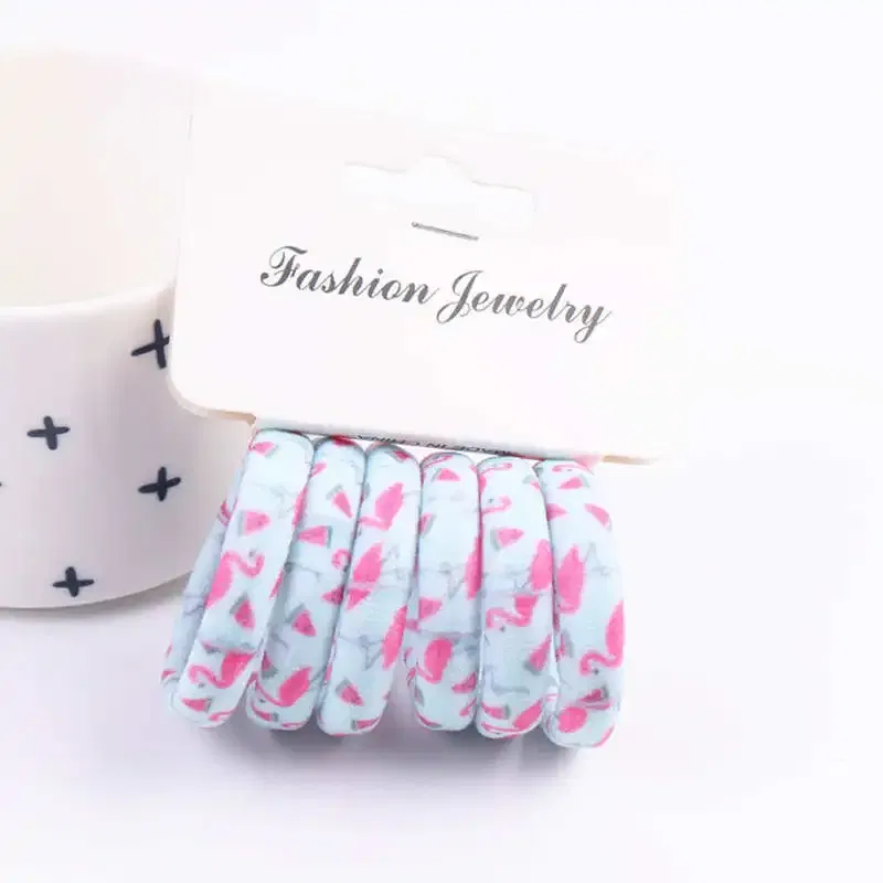 Color: MULTI, Ships From: CHINA - 6PCS/Sett Cute Girls Elastic Hair Bands Scrunchies Ponytail Holder Rubber Bands Hair Ties Sweet Kids Hair Rope Hair Accessories