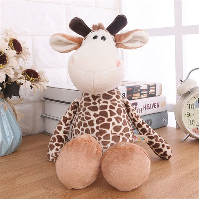 Color: black, Height: 11cm-30cm - Stuffed Plush Animals Toys Soft Dolls Jungle Lion Elephant Tiger Dog Fox Monkey Deer Children Gift Kawaii Baby Kids Hobbie Toys