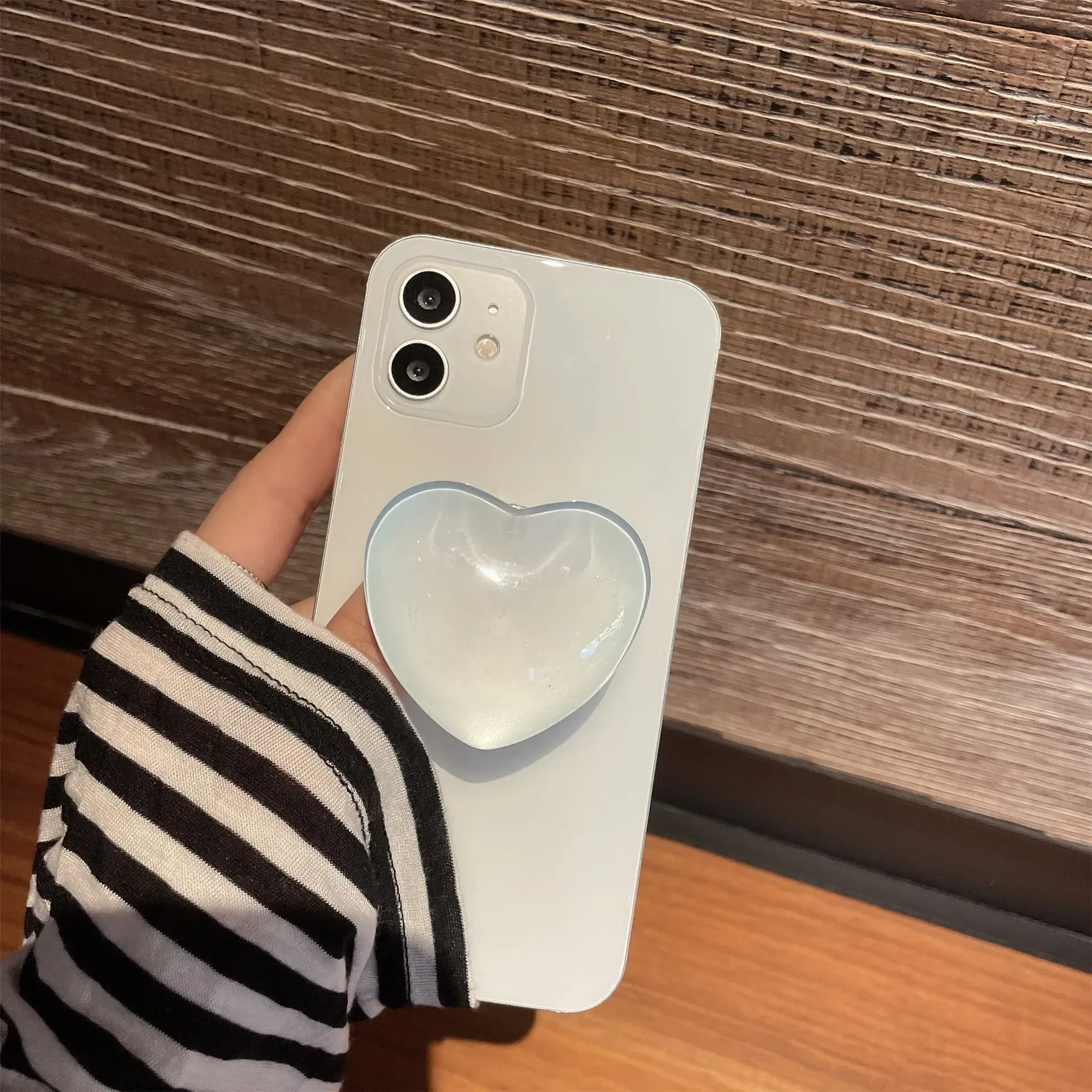 Color: pearl White - Phone Holder Popular Socket Griptok Finger Grip Bracket Stand Love Heart Ins Style Cute Poping Pink White Cellphone Accessory