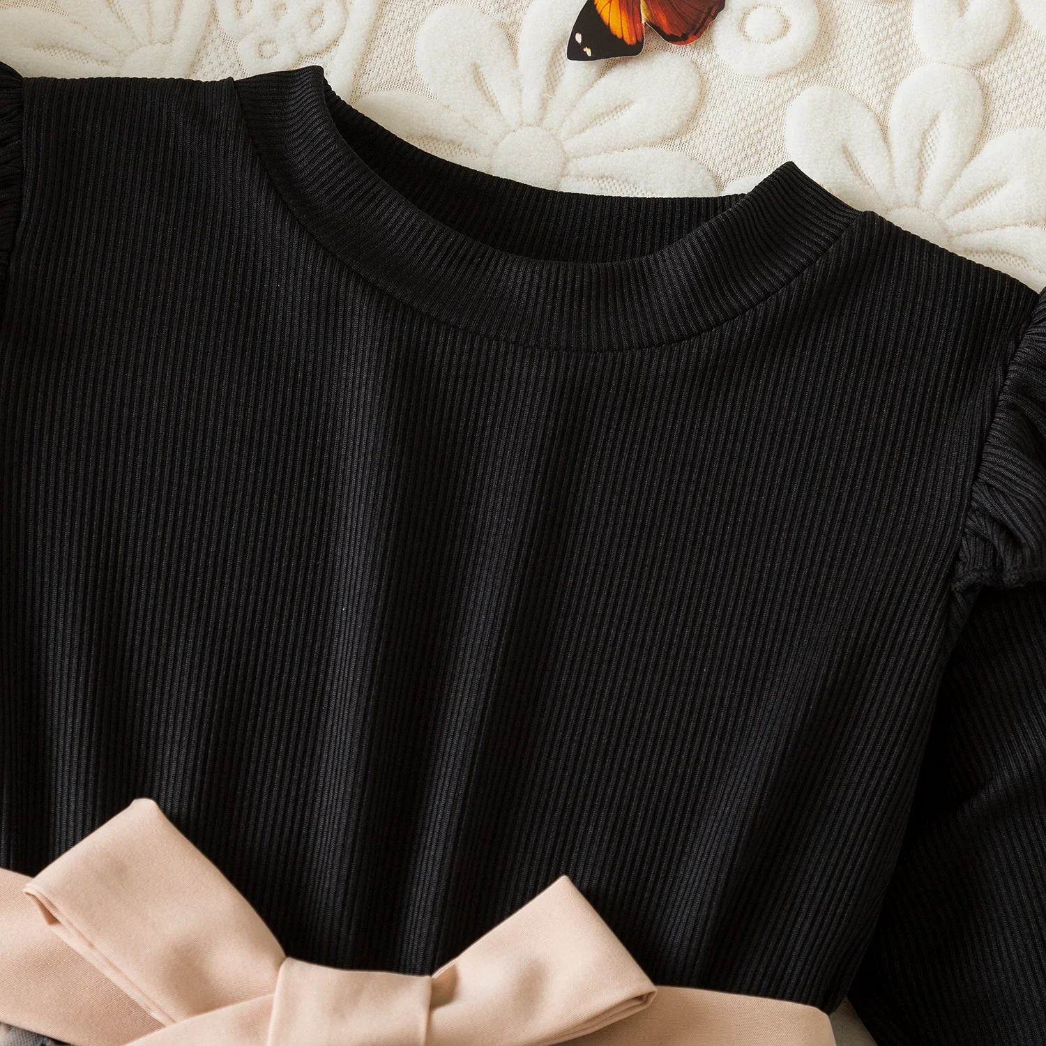 Color: black, Kid Size: 6 - Spring Autumn Full Sleeve Dress for Girls 3 to 8 Yrs Flower Girl Dress Children's Casual Clothing New Long Seelve Princess Dress