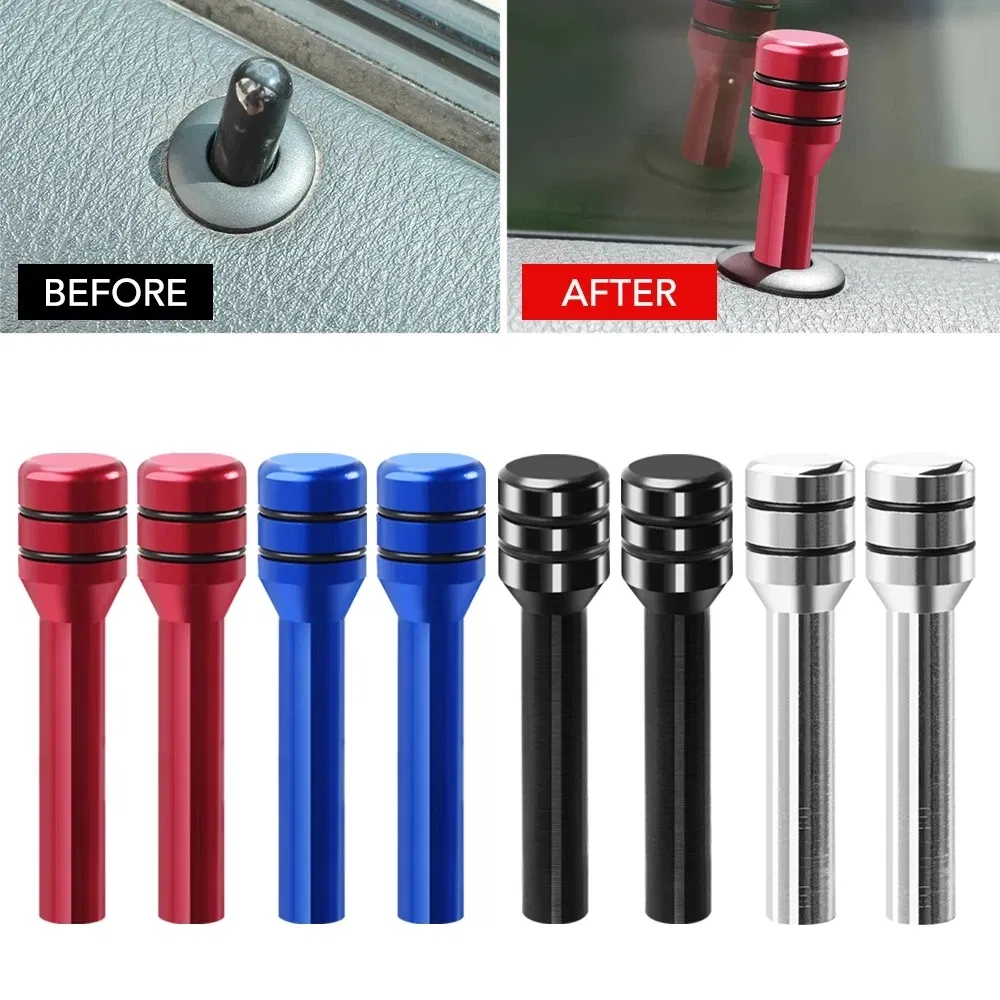 Color: Lavender - Car Alloy Door Lock Pins Lock Pin Screw Knob For Mercedes Benz W201 A B C Class GLA W176 CLK W209 W202 W220 W204 W203 W210 W124