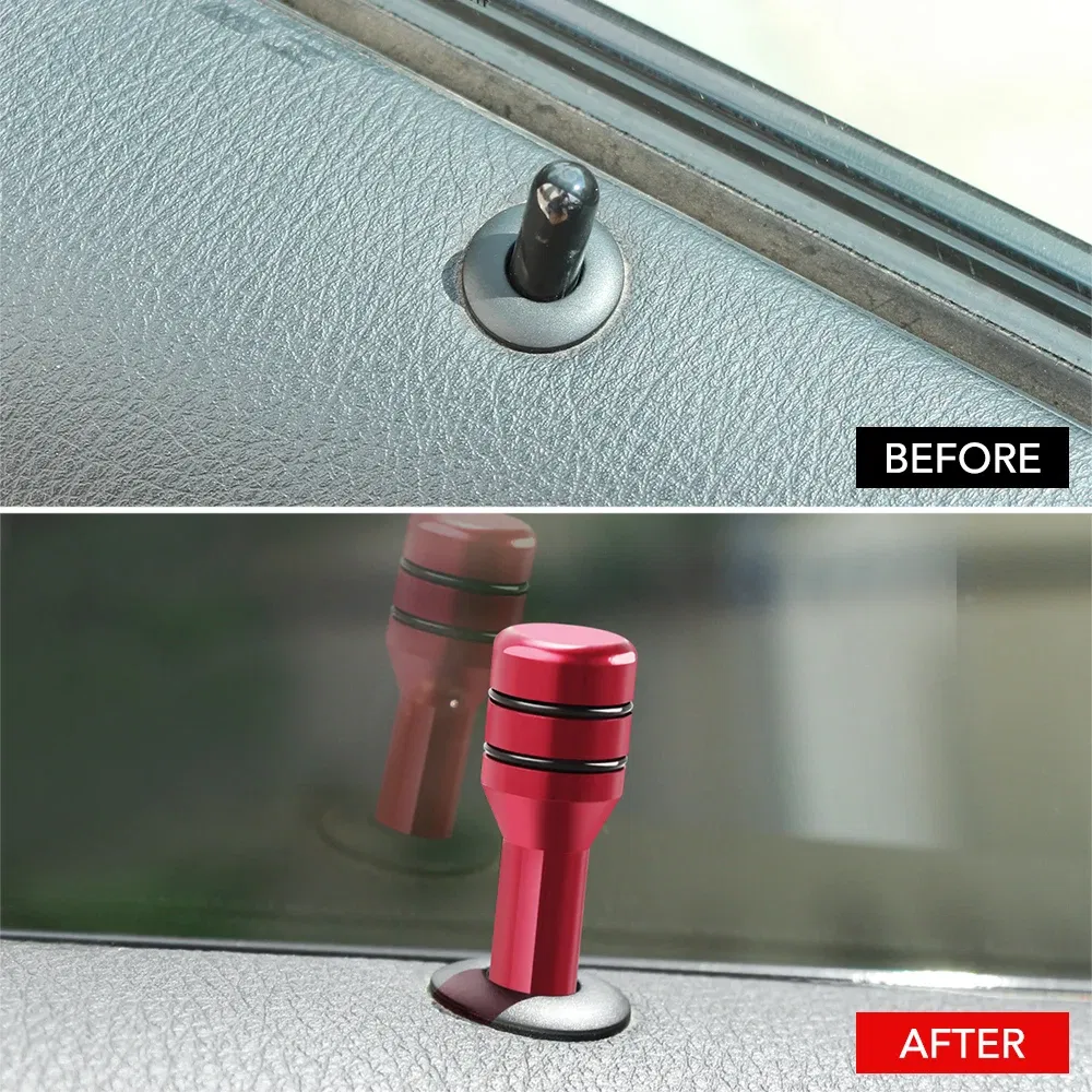 Color: Lavender - Car Alloy Door Lock Pins Lock Pin Screw Knob For Mercedes Benz W201 A B C Class GLA W176 CLK W209 W202 W220 W204 W203 W210 W124