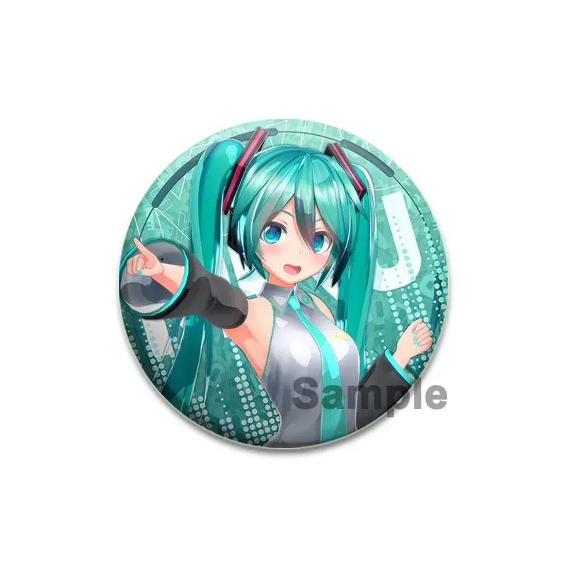 Color: DEEP BLUE, Size: L - 58/44/32mm Miku Anime Round Pins Cartoon Badges Cosplay Handmade Tinplate Brooch on Backpack Clothes Chest Ornament Gifts