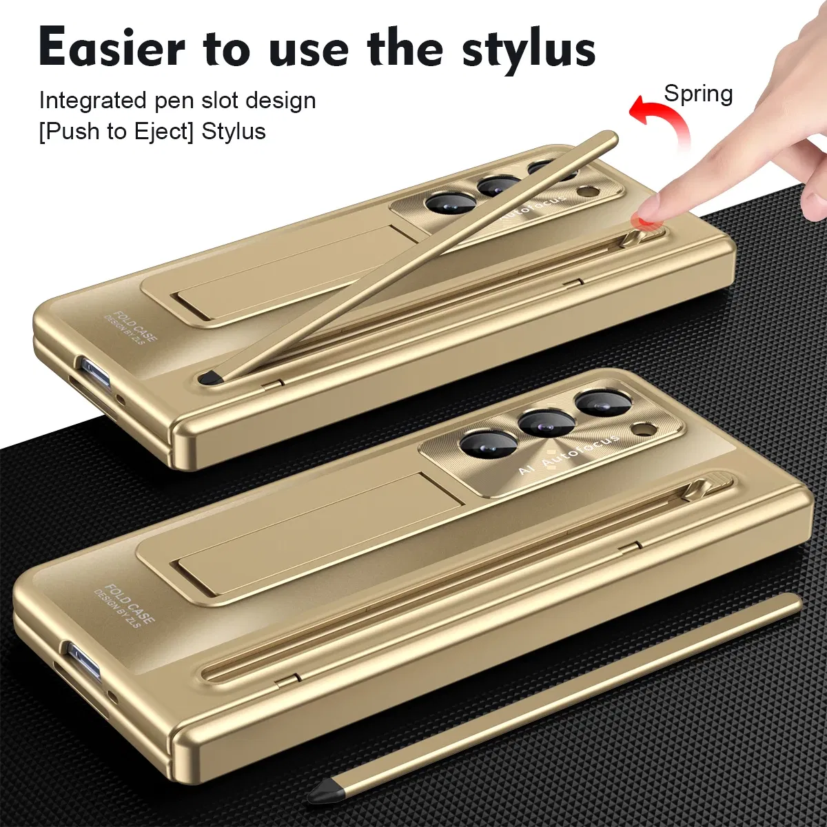 Color: Lotus root color, Material: Aluminum - With Touch Pen For Samsung Galaxy Z Fold 6 5 4 Case Hinge Armor Shockproof Magnetic Kickstand 360 Full Protection Folding Cover