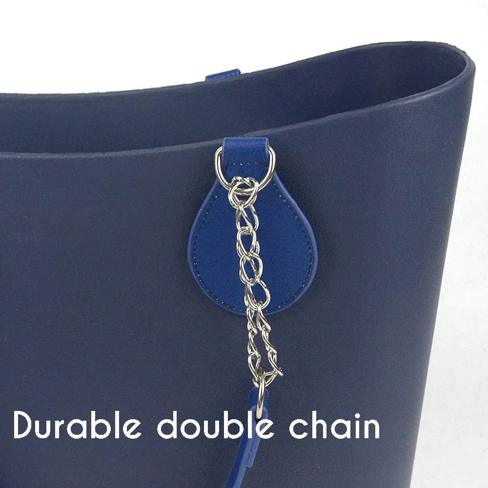 Color: Navy Blue, Ships From: CHINA - TANQU 1 Pair Long leather PU chain Handle with Tear Drop End Double Metal Chain for O Bag for EVA Obag Women Bag