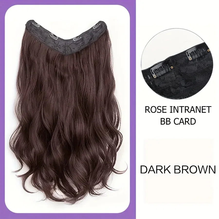 Color: 4/27HL, Stretched Length: 16inches - Synthetic Long Wavy U-shaped Clip In Hair Extensions 16Inch/20Inch/24inch Clip On Hair Extensions For Women Hair Accessories