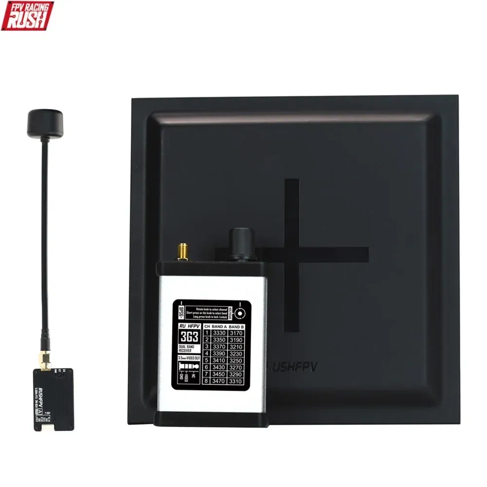 Color: Red - RushFPV 3.3G 2W VTX 8CH 2000MW Audio Video FPV Transmitter Receiver Module 7-30V for RC Remote Multi-Rotor DIY Parts