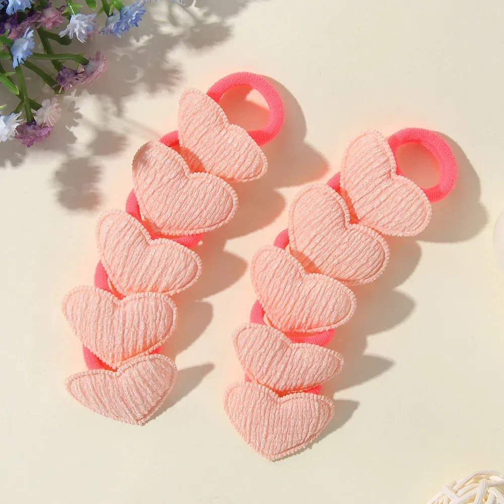 Color: black - 10/30Pcs Children Hairbands No Harm Hair Cartoon Towel Rope Ponytail Holder Kids Mini Rubber Band Headwear Girls Halloween Gift