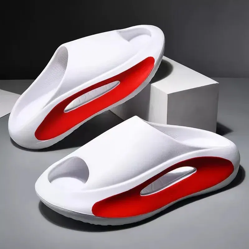 Color: Blue, Shoe Size: 38-39 - Summer Slippers Men Women EVA Soft Bottom Indoor Home Slides Sandals Light Beach Shoes Male Slippers Flip Flops Big Size 46 47