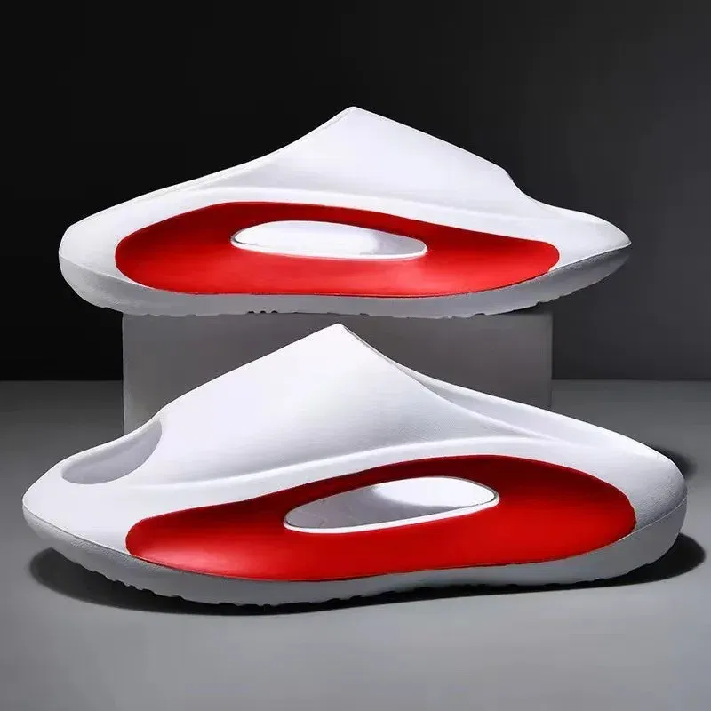 Color: Blue, Shoe Size: 38-39 - Summer Slippers Men Women EVA Soft Bottom Indoor Home Slides Sandals Light Beach Shoes Male Slippers Flip Flops Big Size 46 47