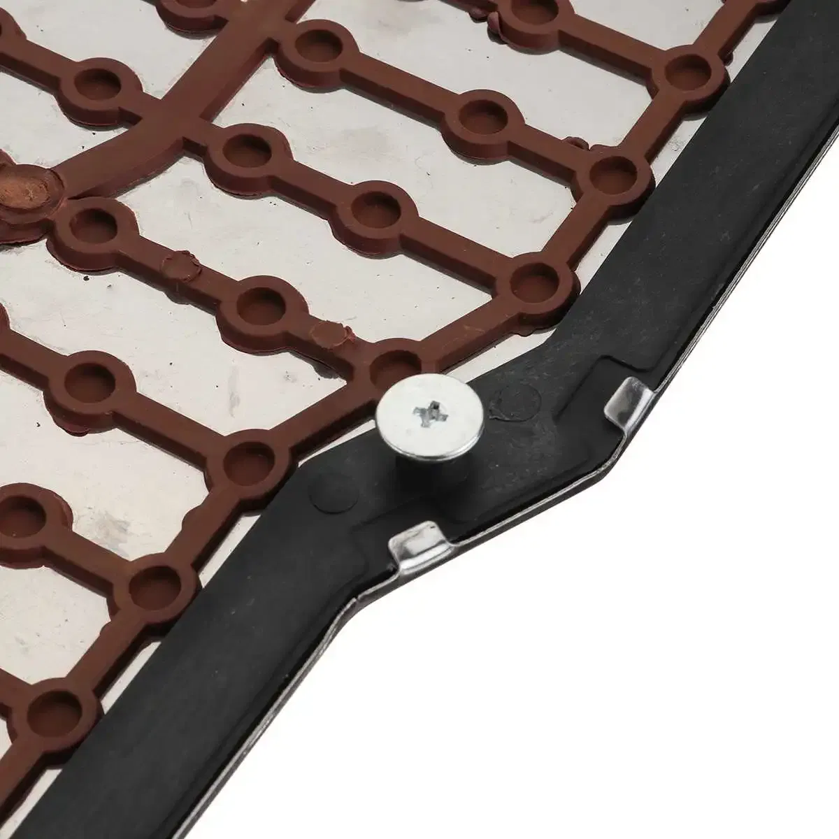 Color Name: Brown - Car Foot Rest Pedal Board Floor Carpet Mat Anti-slip Stainless Steel Heel Pad Car Truck Suv Black Beige Brown