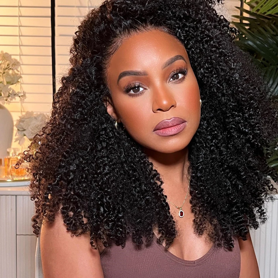 Density: 180%, Stretched Length: 26inches - 10A 9x6 Part Max M-Cap Glueless Wigs Human Hair Wigs Ready To Wear Bleached Knots Pre Cut Lace Tuneful Kinky Curly Glueless Wigs