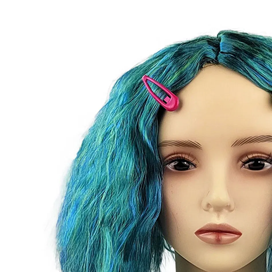 Color: Blue - Exclusive Masquerade Joy Sadness Envy Disgust Multiple Styles Wig with Headpiece and Waterdrop Clips Elevate Your Costume Game