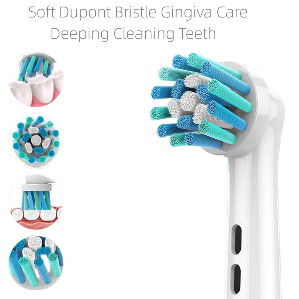 Color: Orange - 4PCS Dupont Bristle Electric Toothbrush Heads Whiten teeth/Daily Clean/Precison Cleaning/Soft Care Teeth Function For Oral B
