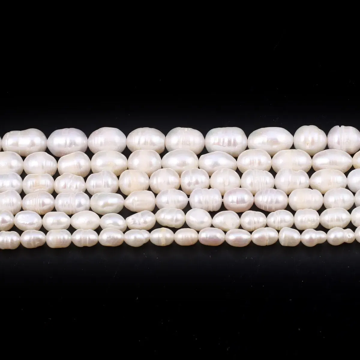 Color: WHITE, Item Diameter: 9mm - Rice Beads A Quality Natural Freshwater Pearls 5-6mm Loose Spacer Beads for Jewelry Making Supplies DIY Women Necklace Bracelet