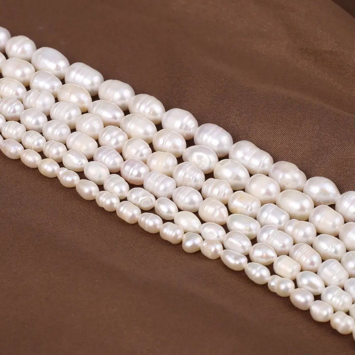 Color: WHITE, Item Diameter: 9mm - Rice Beads A Quality Natural Freshwater Pearls 5-6mm Loose Spacer Beads for Jewelry Making Supplies DIY Women Necklace Bracelet