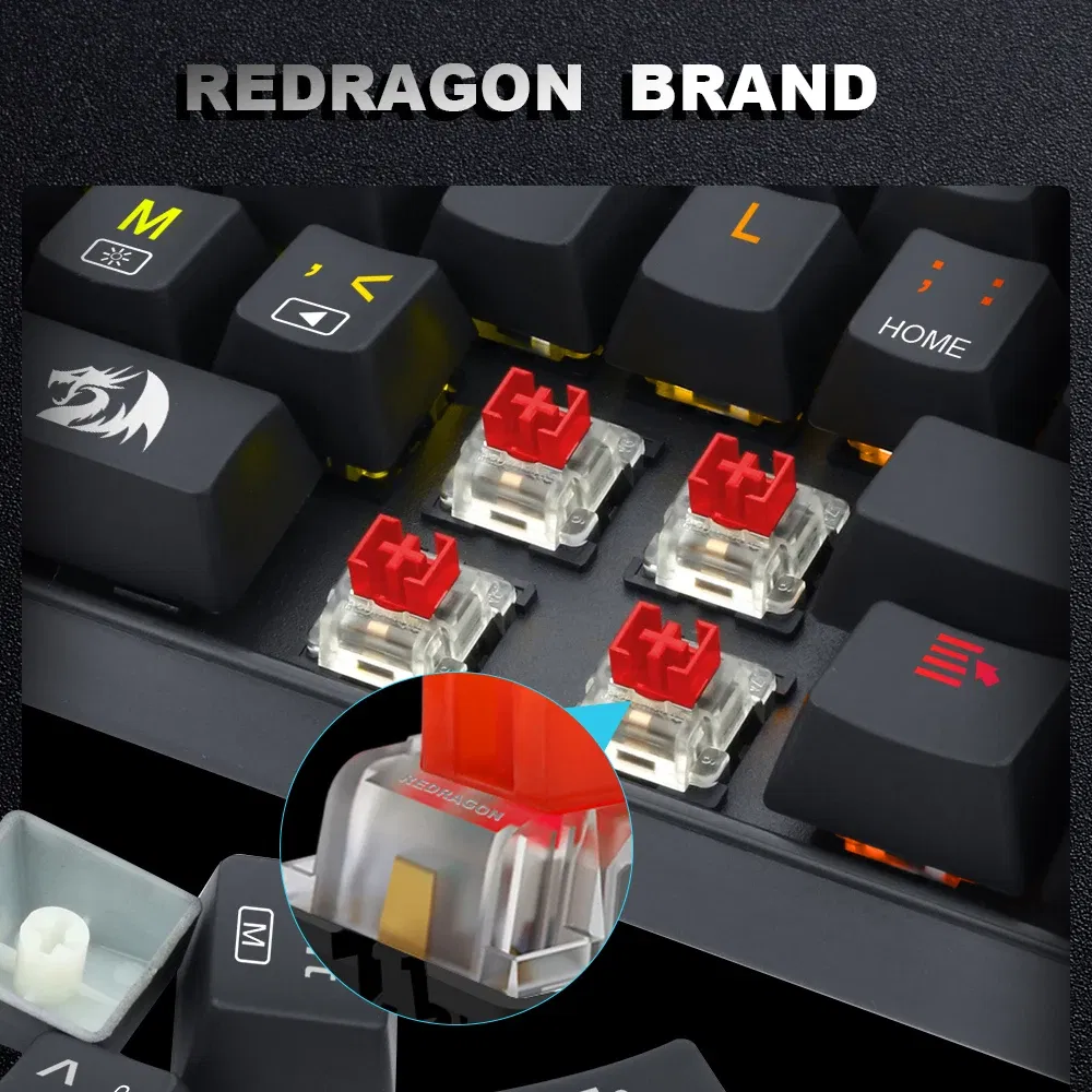 Color: Khaki, Axis Body: BLACK SWITCH - REDRAGON SMD RGB MX switch 3Pin Clicky Linear Tactile silent red blue Black Brown Purple Switche For Backlit Mechanical keyboard