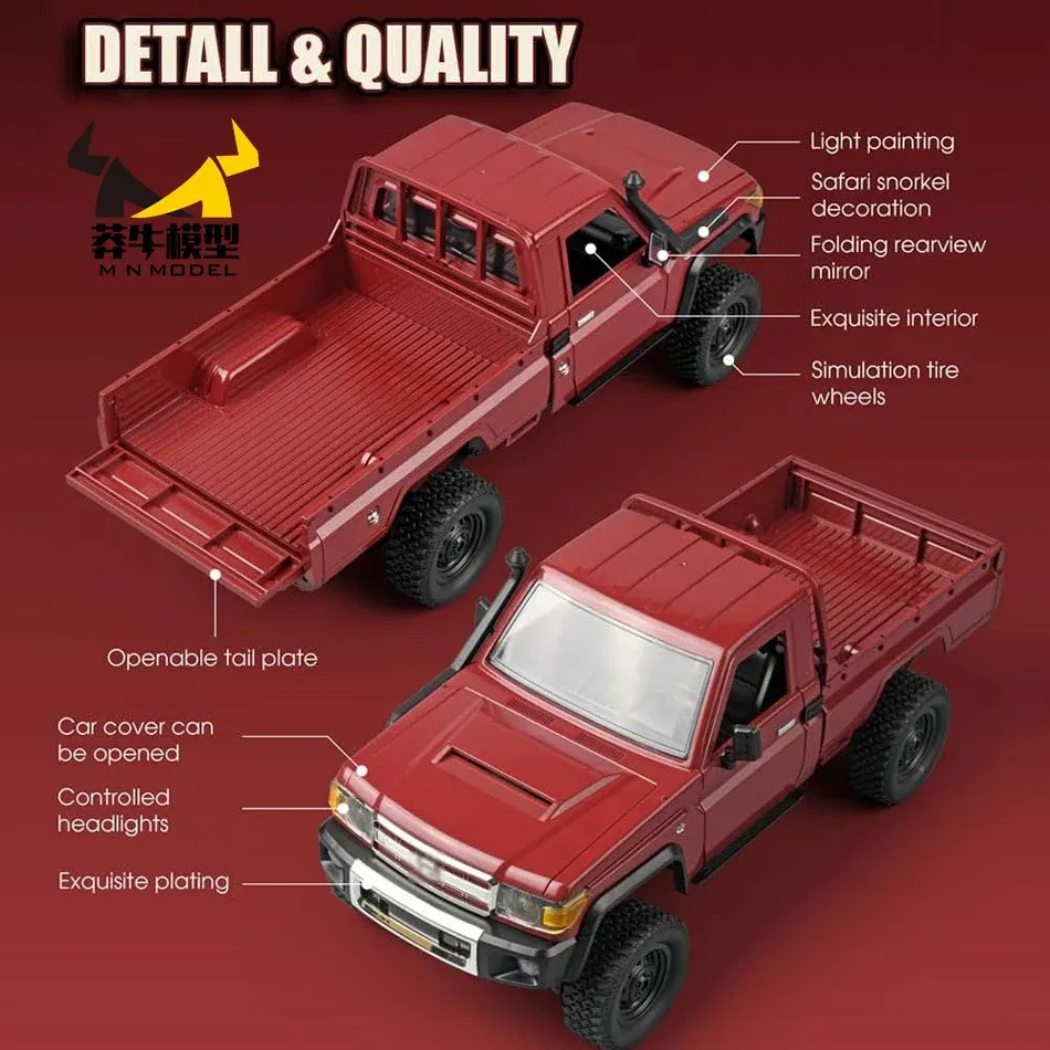 Color: Pink - MN MODEL 1/12 4X4 Remote Control Diving Off-road Car Retro LC79 Truck Climbing All Terrain Vehicle Rock Crawler Toy for Adult