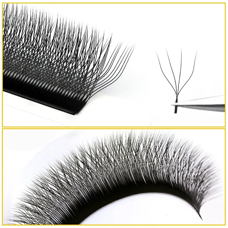 Curl: C, Thickness: 0.07mm, Length: 8mm, Ships From: CHINA - Gemerry Cilios W 4D W-shaped Eyelash Extension Automatic Flowering W Lashes LU/L/C/D Curl High Quality Individual Fake Eyelashes