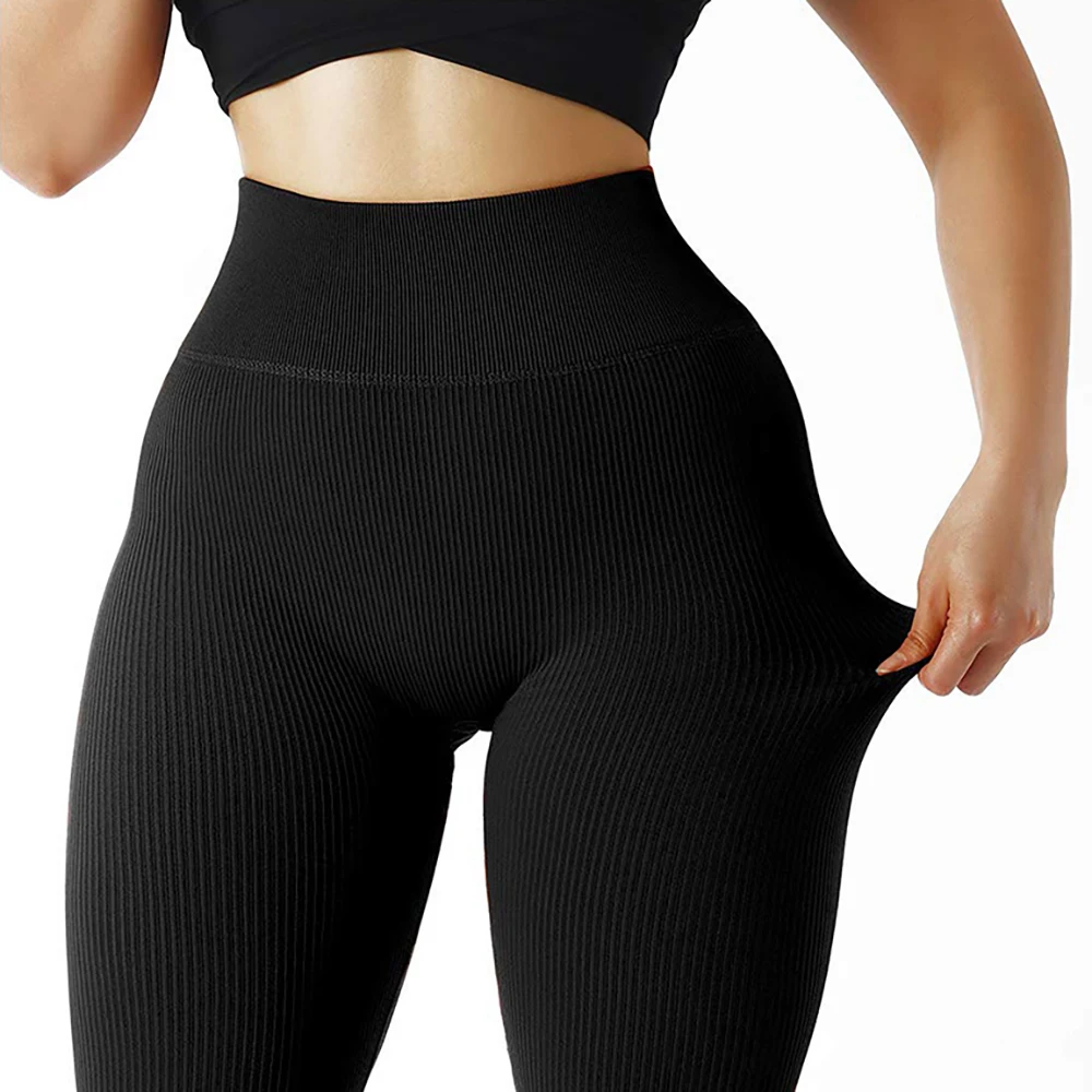 Color: Beige, Size: S - Sexy Gym Leggings Women Fitness Seamless Compression Leggings Women Running Outdoors Activewear Pants
