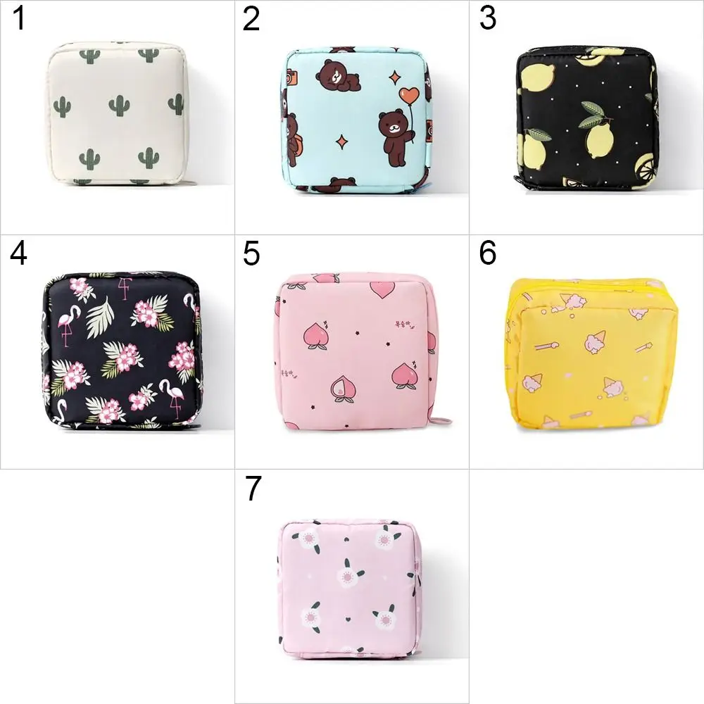 Color: Clear - Girl Napkin Credit Card Holder Headphone Case Coin Clip Sanitary Bag Change Purse Tamper-Proof Storage Bag Sanitary Mat Bag