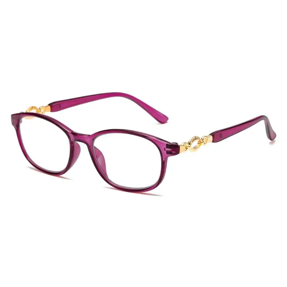 Frame Color: green, Eye Prescription: +50 - FG New 3 in 1 Progressive Multifocal Reading Glasses Women Anti-blue Eyeglasses Easy To Look Far and Near +1.0 To +4.0