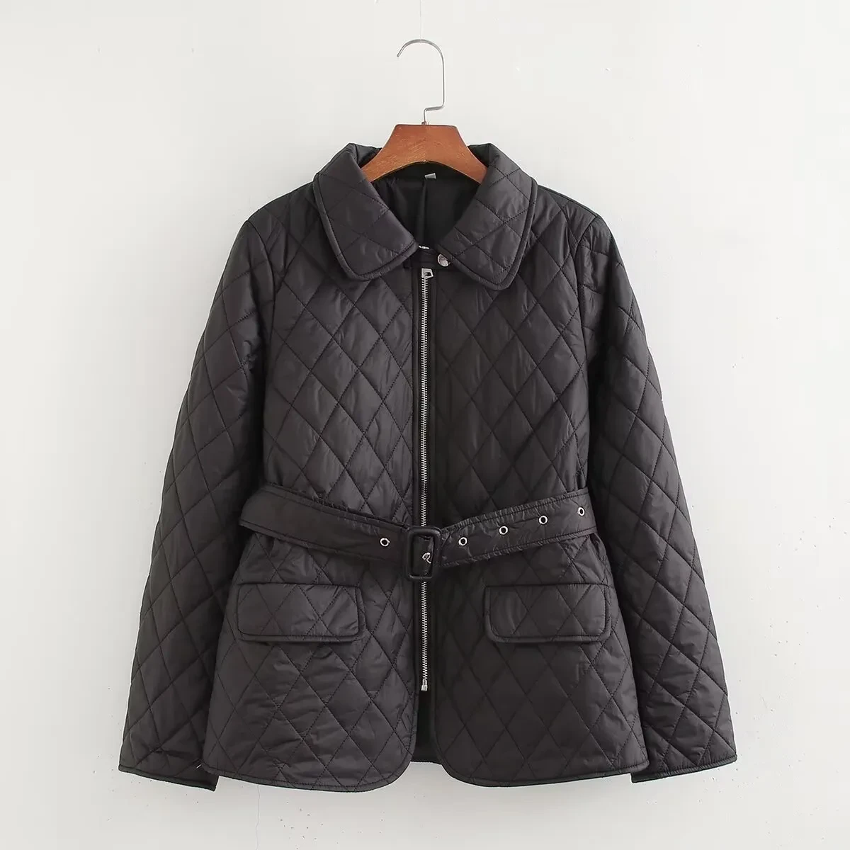 Black Quilted Jacket Women's