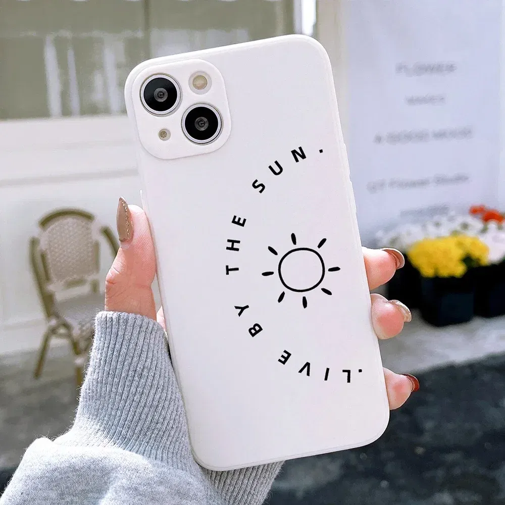 Color: Beige, Material: PP - Couple Black and White Love Sun Moon Case For Samsung Galaxy S10 S20 S21 S22 S23 S24 FE Plus Ultra Note 20 Silicone Phone Case