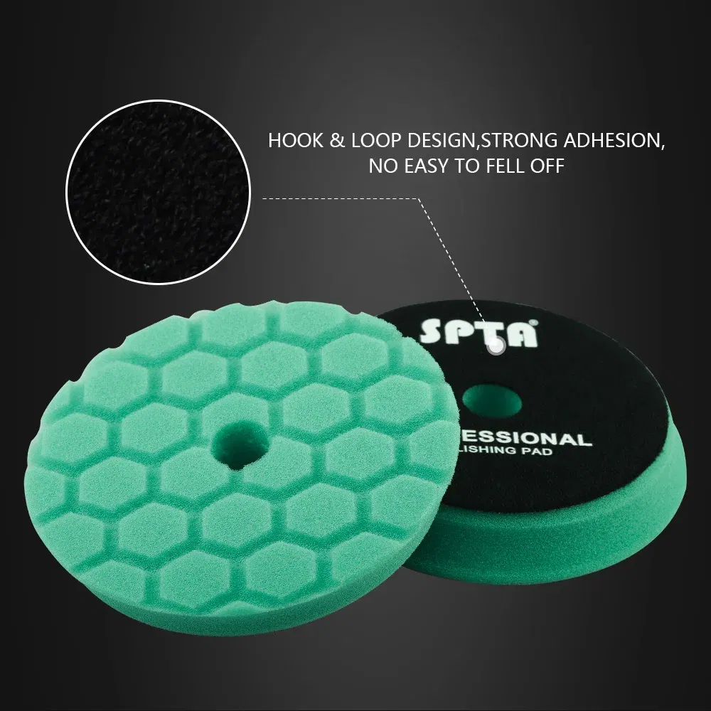 Color: PURPLE, Material: Wool Wheel, Ships From: CN - (Bulk Sales) SPTA 3"(80mm)/5"(125mm)/6"(150mm) Hex-Logic Car Sponge Polishing Buffing Pads For DA/RO/GA Auto Buffer Polisher