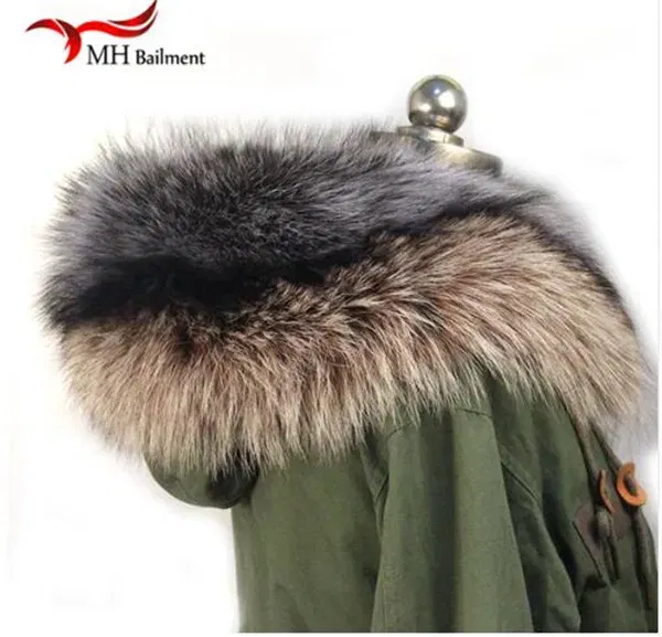 Color: SKY BLUE, Size: XS - 100% Real Raccoon Fur Scarf Coat Collar Ladies Winter Luxury Authentic Raccoon Warm Neck Shawl Coat Collar Furry Shawl Women