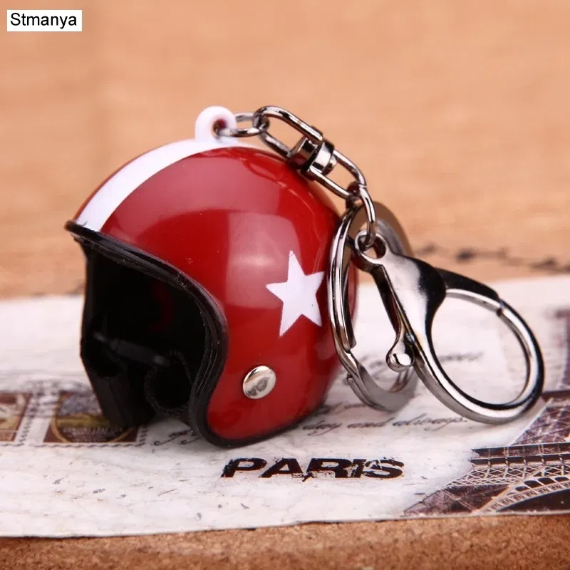Color: Dark Grey - New Motorcycle Helmets Key chain Women men Cute Safety Helmet Car Keychain Bags Hot Key Ring gift Jewelry wholesale 17022