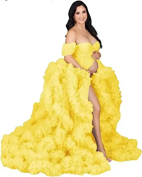 Color: Silver, Maternity Size: M, Ships From: CHINA - Tulle Long Maternity Dress Photoshoot  п?»?°?‚ь?µ  photography dresses baby shower dresses for pregnant woman  п?»?°?‚ь?µ д?»я ?±?µ