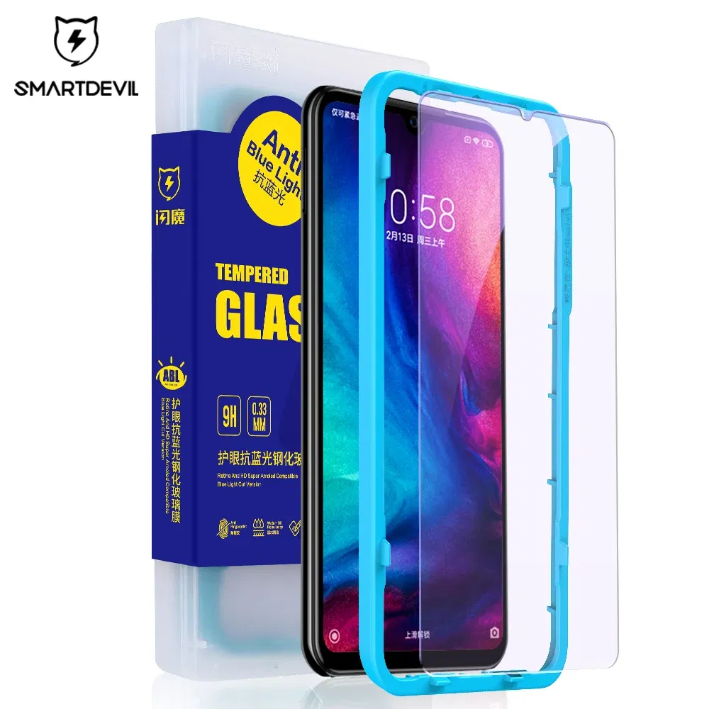 Color: Lucent, Material: Glass + PET - SmartDevil Tempered Glass For Redmi Note 9 8 Pro 7 Pro Screen Protector For Redmi 9T 10X 2.5D Curved Anti Blue Light 2 PCS