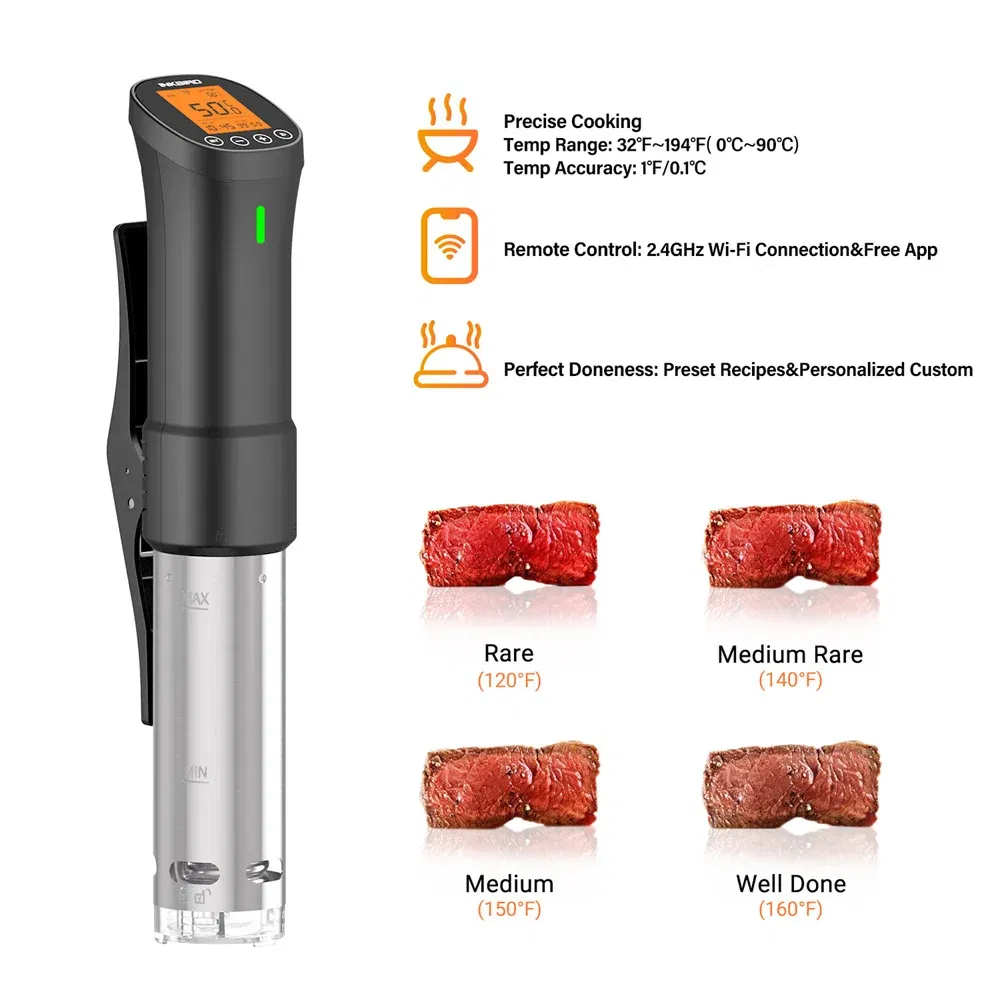 Color: Orange, Ships From: CHINA - INKBIRD Culinary Sous Vide ISV-200W Wi-Fi Precision Cooker Powerful&Durable Immersion Circulator with Stainless Steel Components