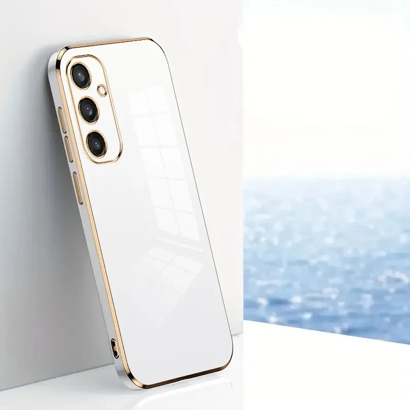 Material: Silicon, Color: Black - TPU Electroplating Case for Samsung Galaxy Note 10 20 Plus UItra S20 FE S21FE S21 S22 S23 S24 Plus Uitra A52 A71 A51 A72 Cover
