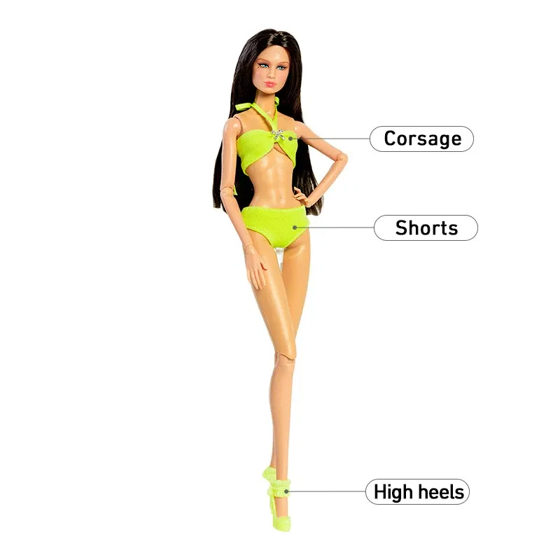 Color: plum - Supermodel Doll Clothes Suit European Fashion Summer Bikini Series Accessories Set Princess Dress DIY Limited Collection Gifts