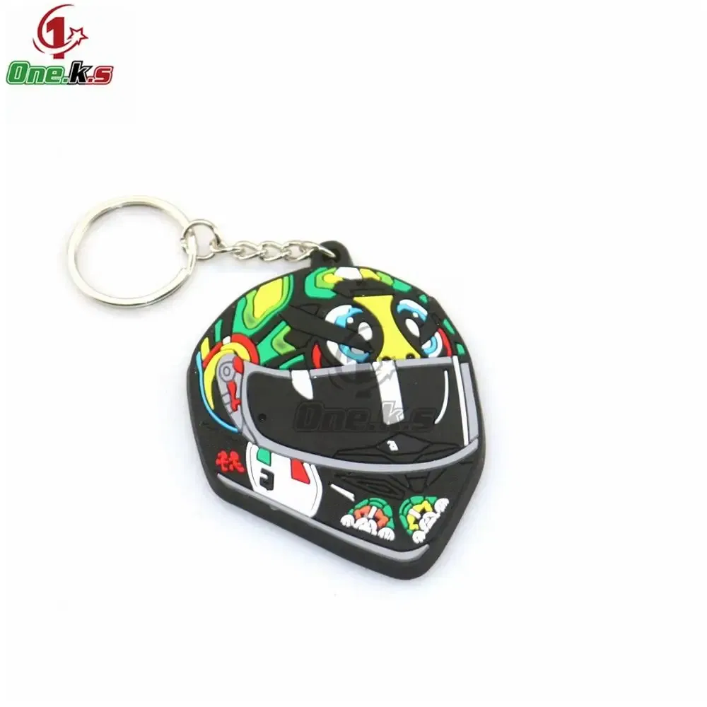 Color: Khaki - Rubber Motorcycle Key Ring Key Chain cool keychain 3D Soft For motorcycle helmet 93 AGV
