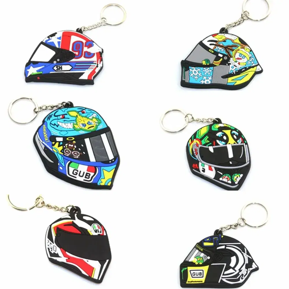 Color: Khaki - Rubber Motorcycle Key Ring Key Chain cool keychain 3D Soft For motorcycle helmet 93 AGV