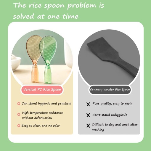 3PCS Lovely Squirrel Shape Standing Spoon Non-Stick Rice Paddle - View #7