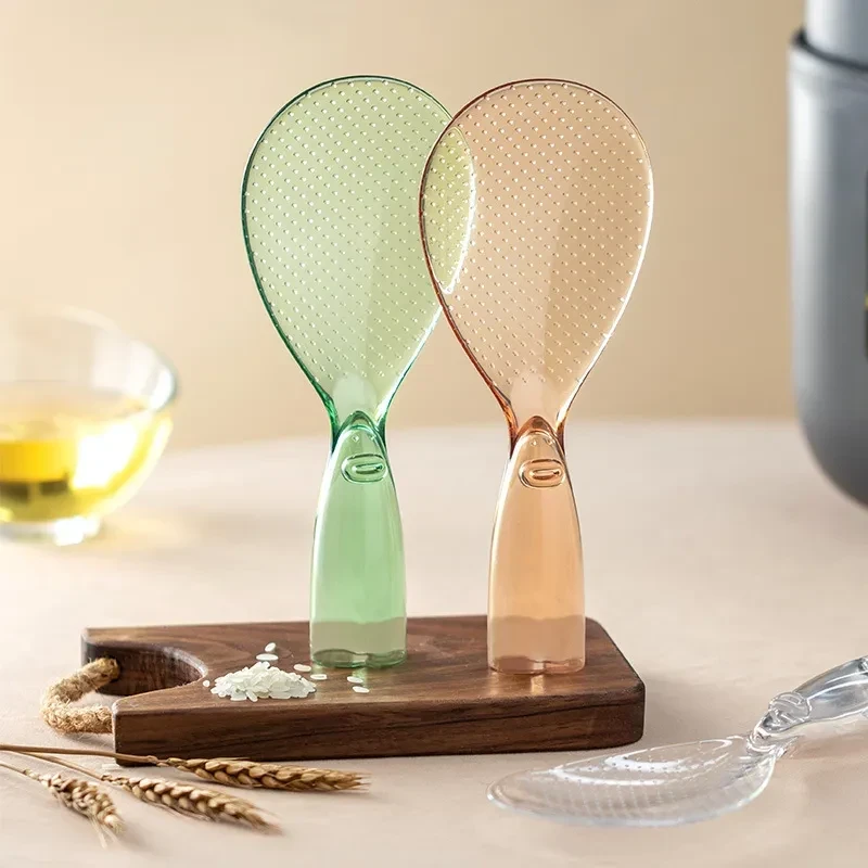 Rice Paddle Non-sticky No Scratch Table Rice Spoon Rice Cooker Scoop Kitchen Tool,Green&Pink