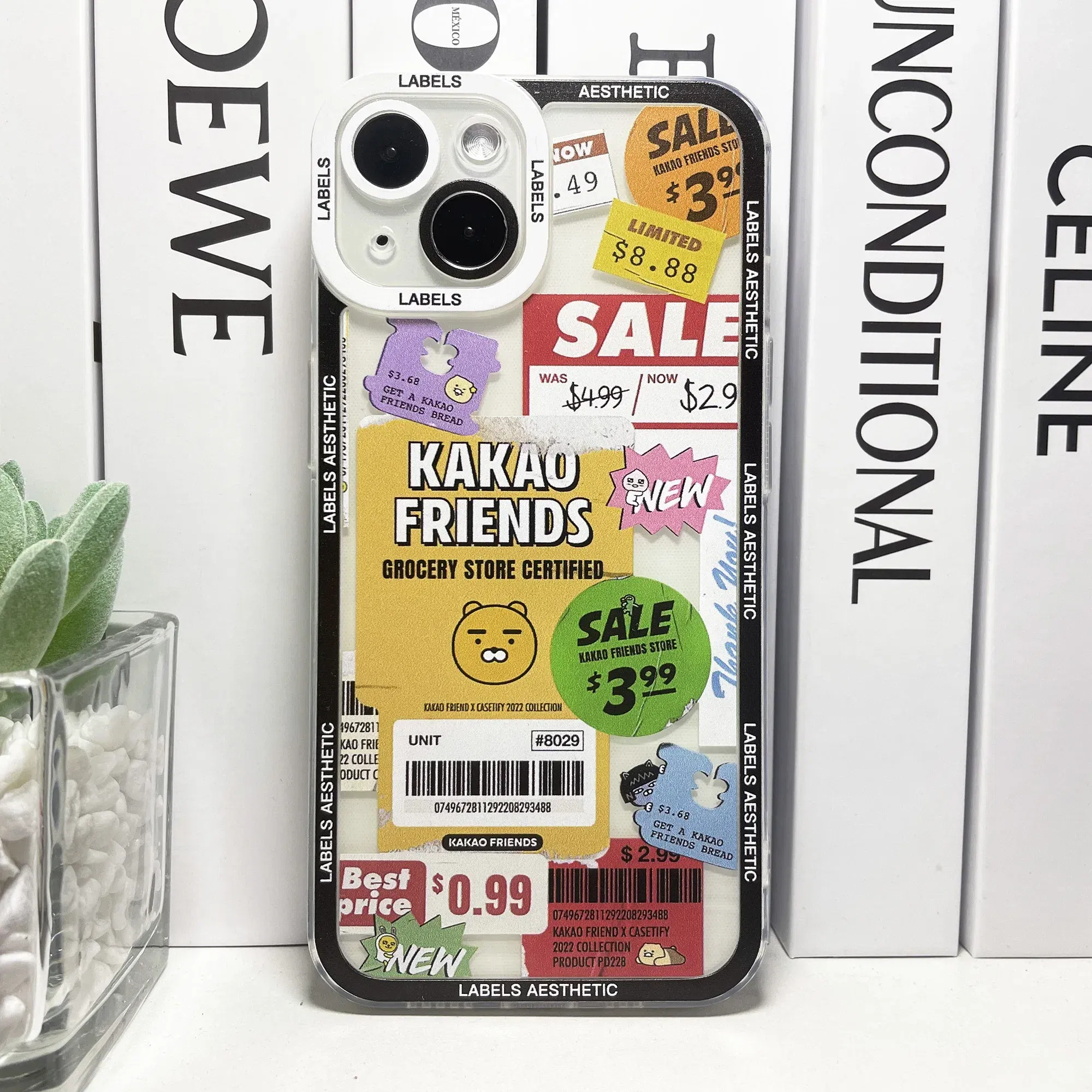 Color: Gold, Material: Other - Mix Labels Aesthetic Stickers Collage Phone Case For iPhone 16 15 14 13 12 11 Pro Max Mini XS X XR SE 7 8 Plus Clear Soft Cover