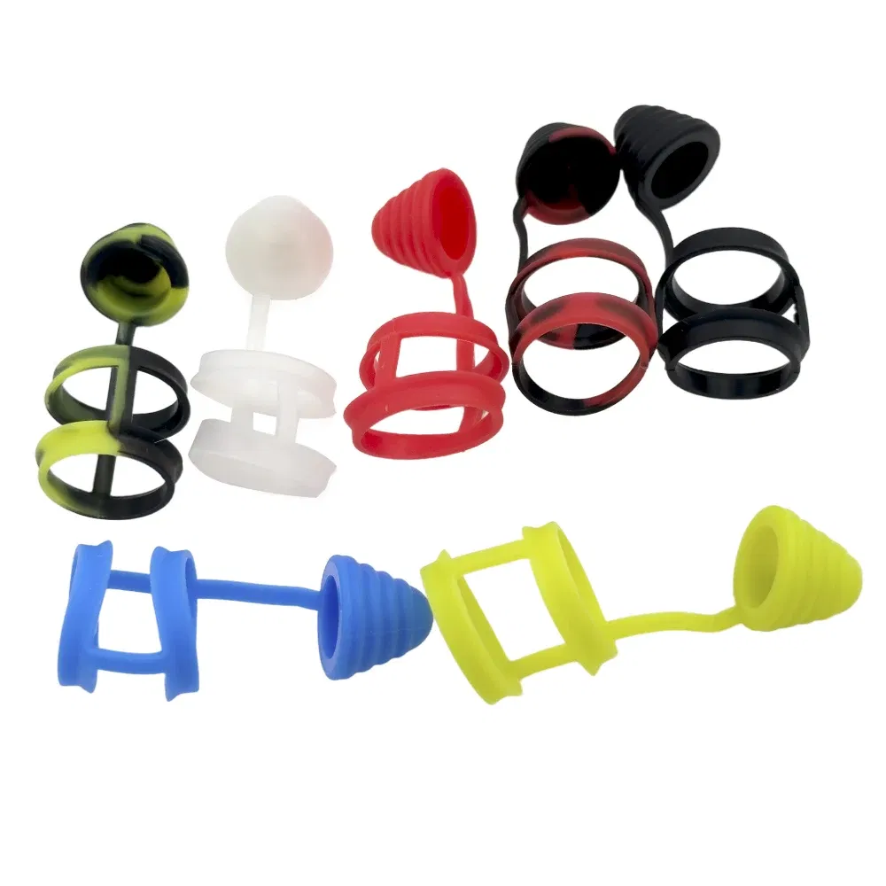 Color: Yellow - 810 Silicone Rubber Band Fat Bubble Glass Ring Dust Cap Covers for 810 Drip Mouthpiece