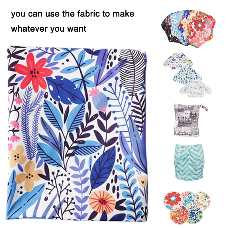Color: Light Green, Size: NB - Washable Waterproof TPU Handmade Polyester Fabric Printed PUL Material for High Quality Cloth Diaper Menstrual Pads DIY Sewing