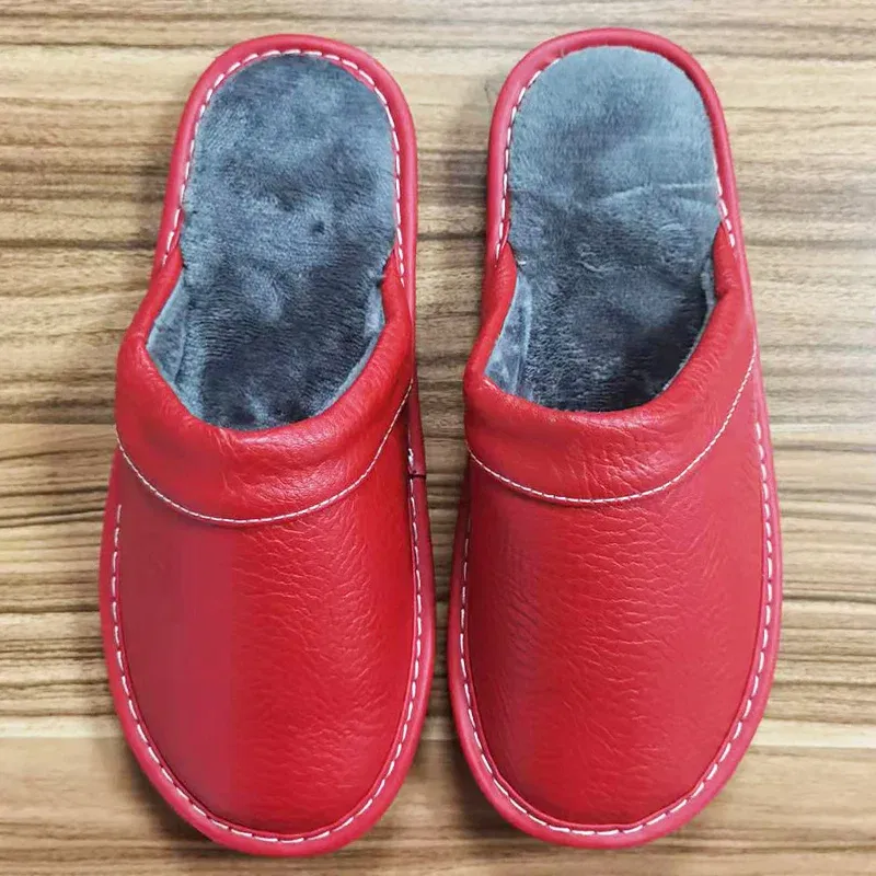 Color: MULTI, Shoe Size: 6.5 - Mens Bedroom Leather Slippers Unisex Black Home Shoes Big Size 47 48 Man's Slippers Indoor Comfy Males Slides Family Flats Shoes