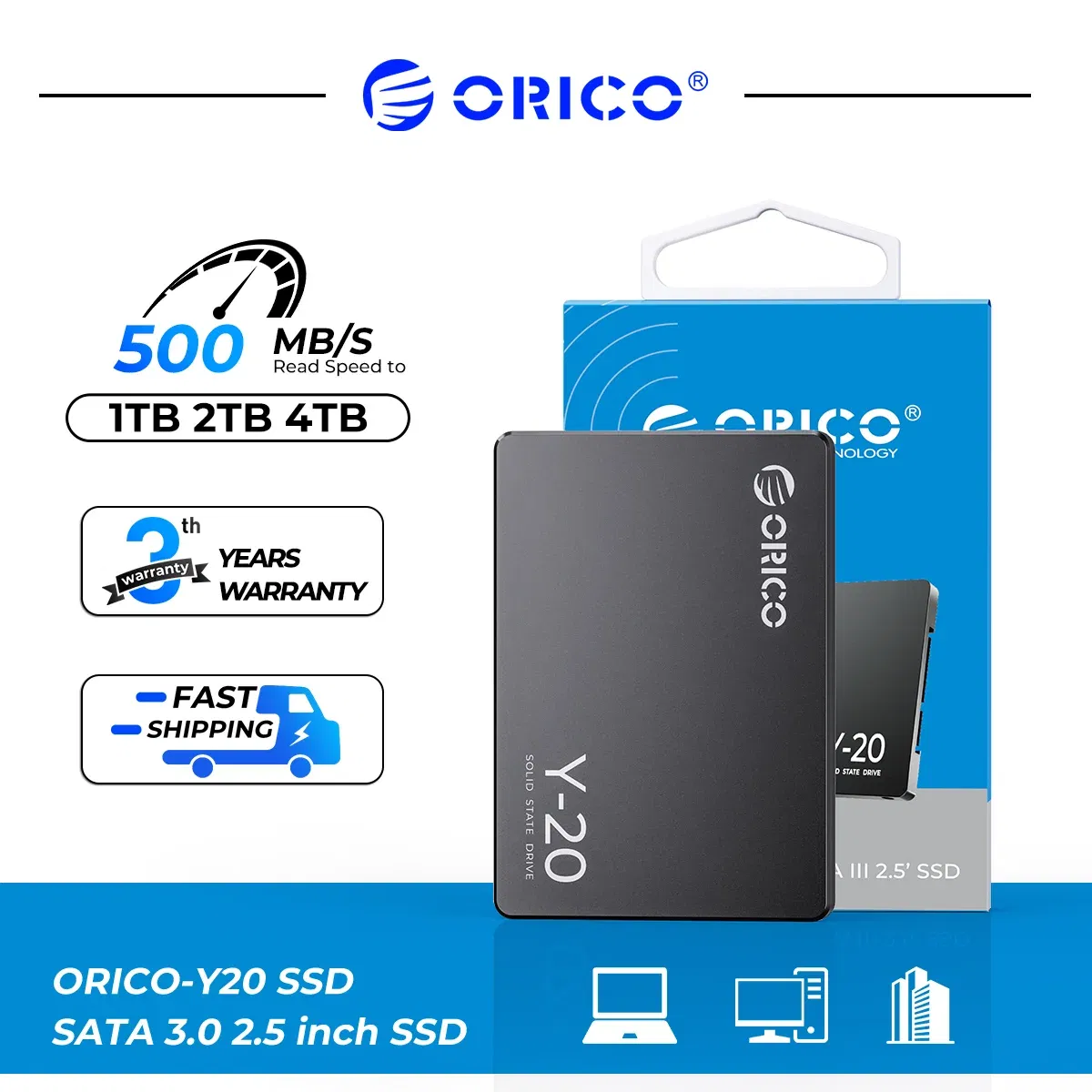 SSD Capacity: 525gb, Ships From: CHINA - ORICO Y20 2.5'' SATA SSD 128GB 256B 512GB 2.5 Inch SATA3.0 Internal Solid State Hard Drive Design for DIY User