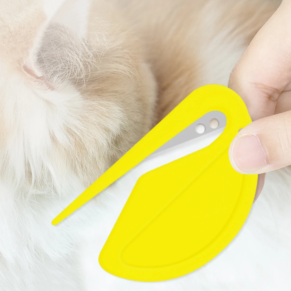 Color: GRAY, Size: S - Grooming Pet Hair Knot Knife Trim Shedding Dog Unknot Stainless Effectively Safe Cat Accessories