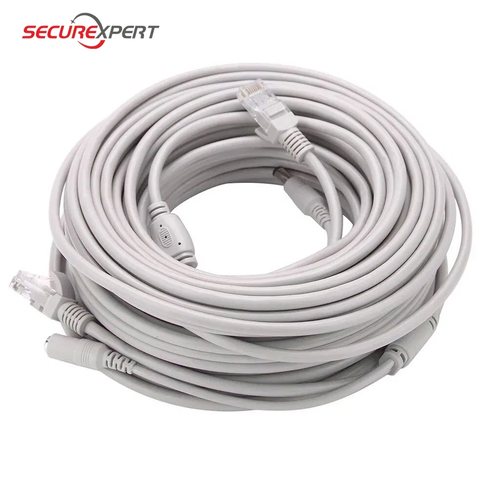 Color: WHITE, Cable Length: 15m - CCTV Cable RJ45 for Video Surveillance Cable Camera Ethernet Network DC Power 2 in 1 Network Extension Lan 5/10/15/20m IP Camera